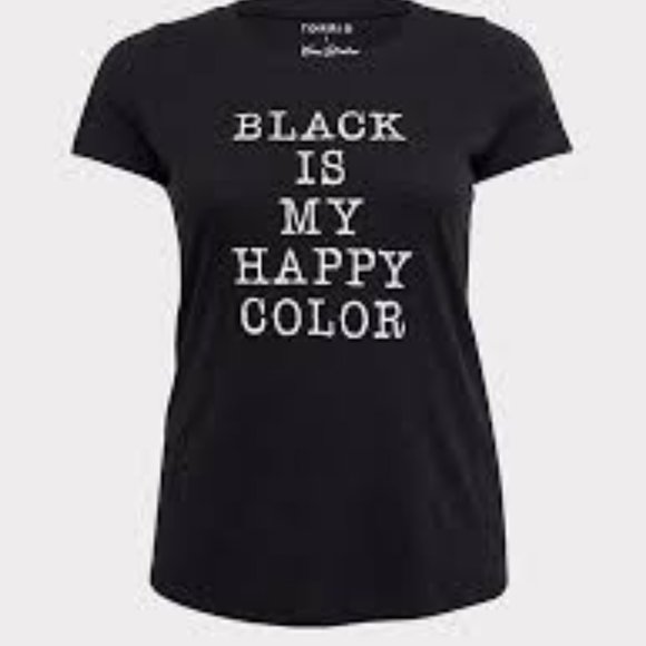 🔴Plus size 4, NWT Torrid Black Is My Happy Color Shirt Armpit to armpit 27" - Picture 5 of 5